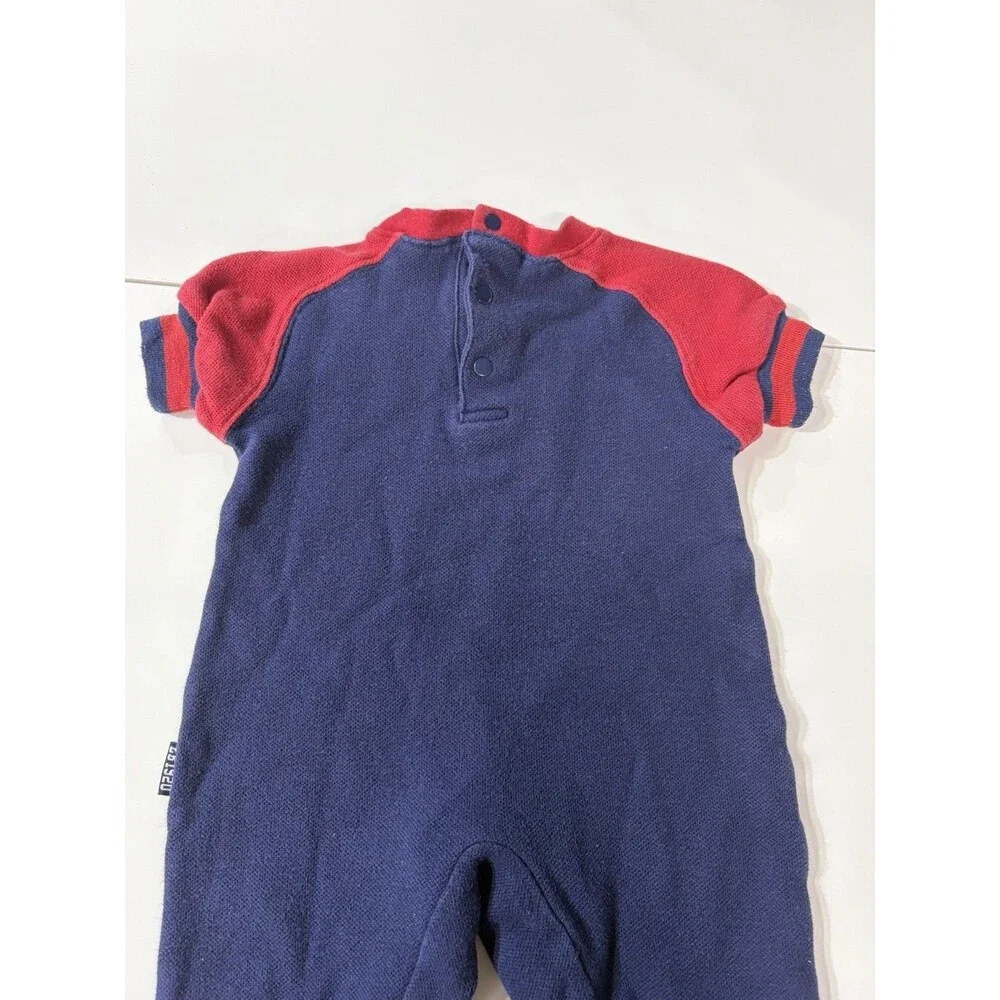 Vintage 90’s Eddie Bauer Blue Red Cotton One-Piece Romper 3-6 Months